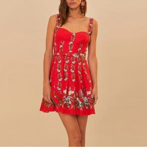 NWT - FARM Rio Red Floral Mini Dress